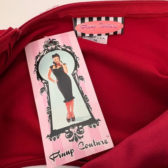 NWT Pinup Couture Red Asian-inspired Cheongsam Wiggle Dress Size M Frog Closures - Picture 8 of 14